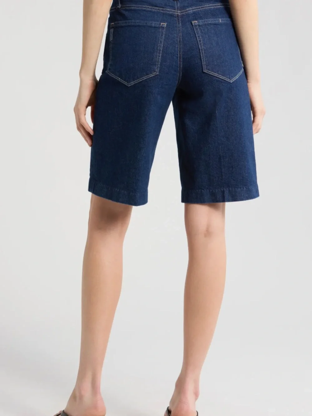 Paige Cadee Denim Bermuda shorts - dark blue denim organic cotton